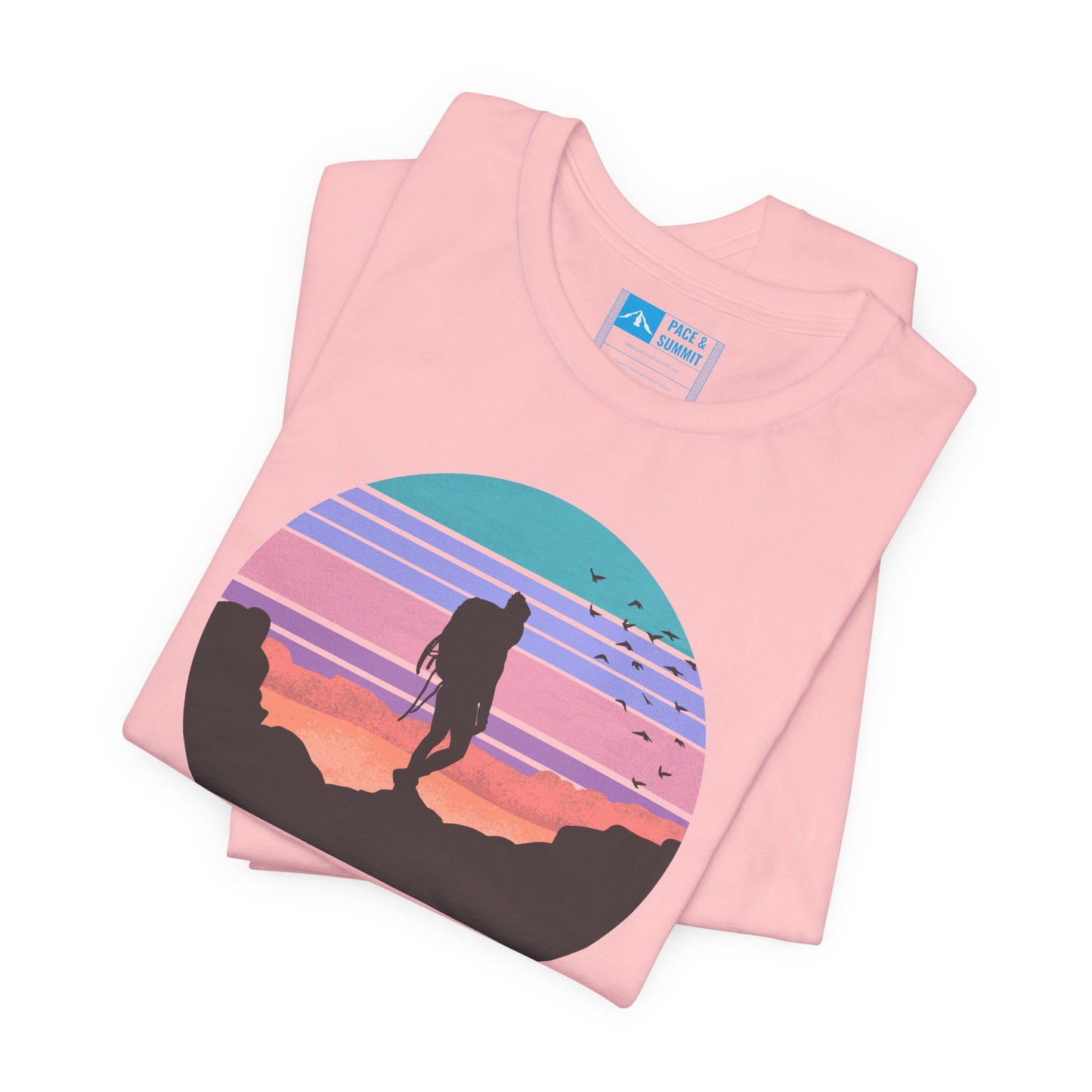 Pink | 'Adventure Is Calling' Retro Hiker Graphic Fashion Tee