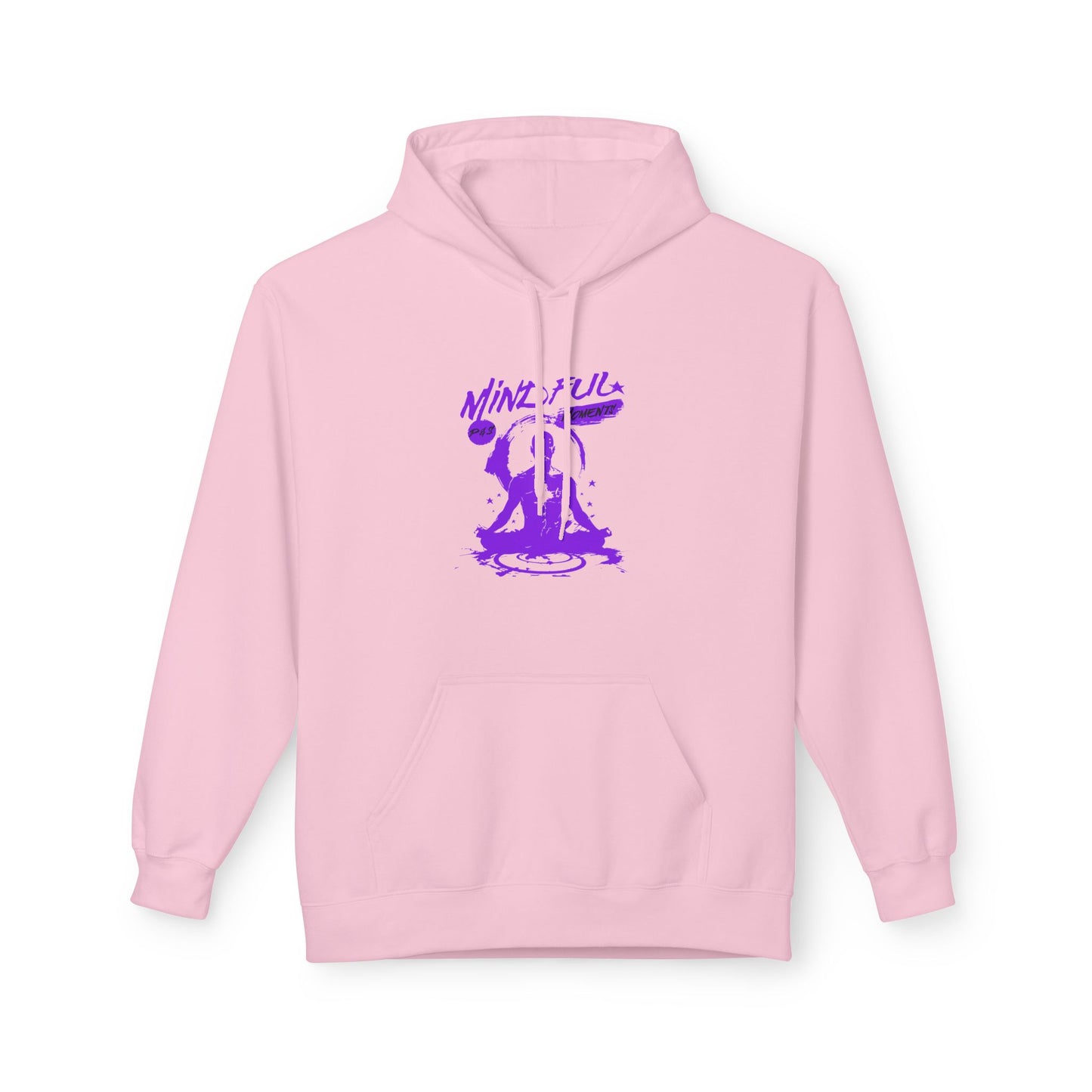 Pink | 'Mindful Zen' Purple Spiritual Graphic Fleece Hoodie