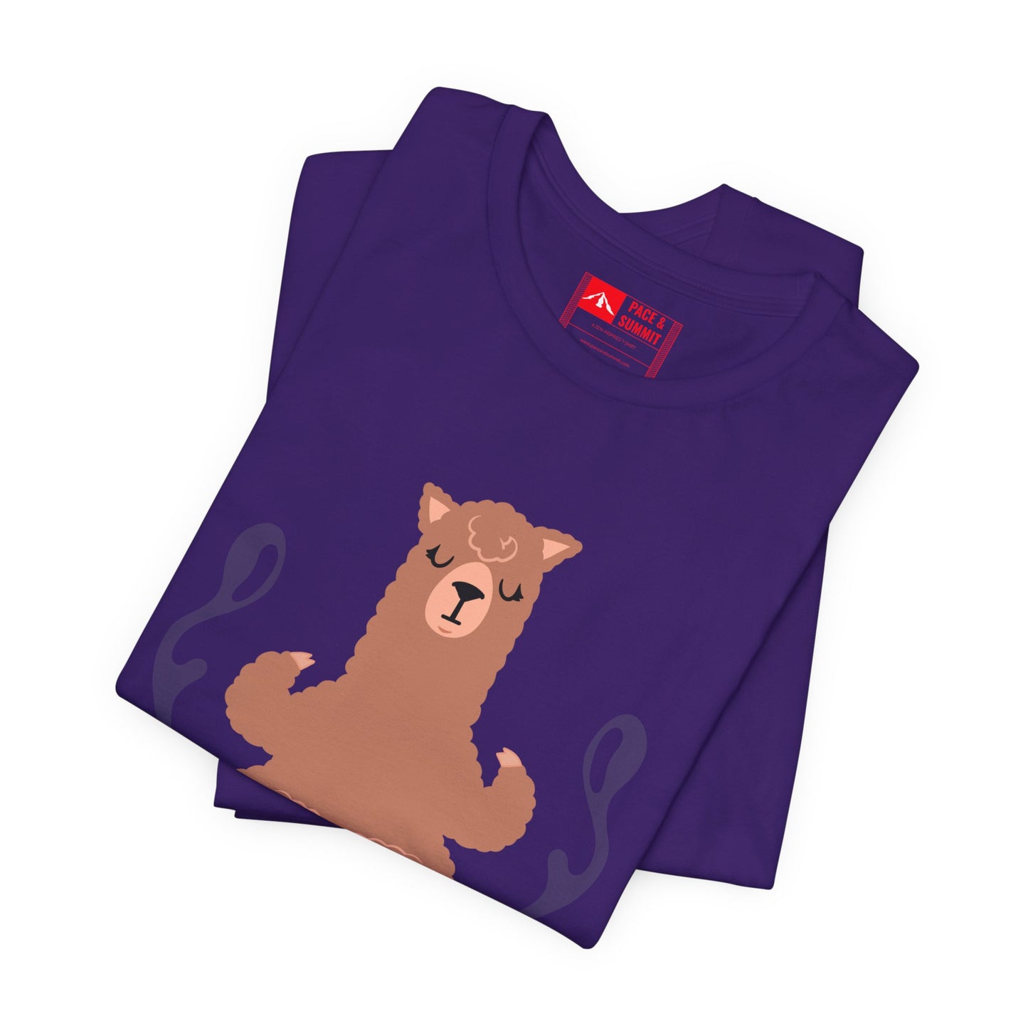Purple | 'Llamaste' Yoga T-Shirt Cute Meditating Llama Graphic Tee & Zen Meditation Gift