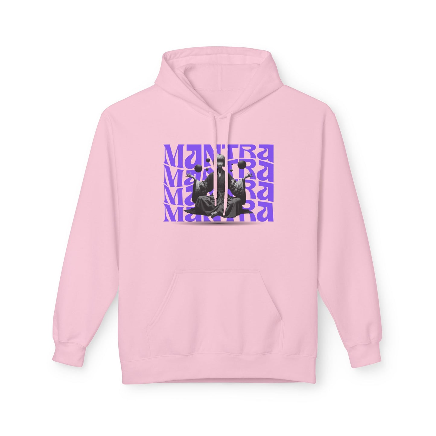 Pink | Zen Lotus' Repeating Text Mantra Graphic Hoodie