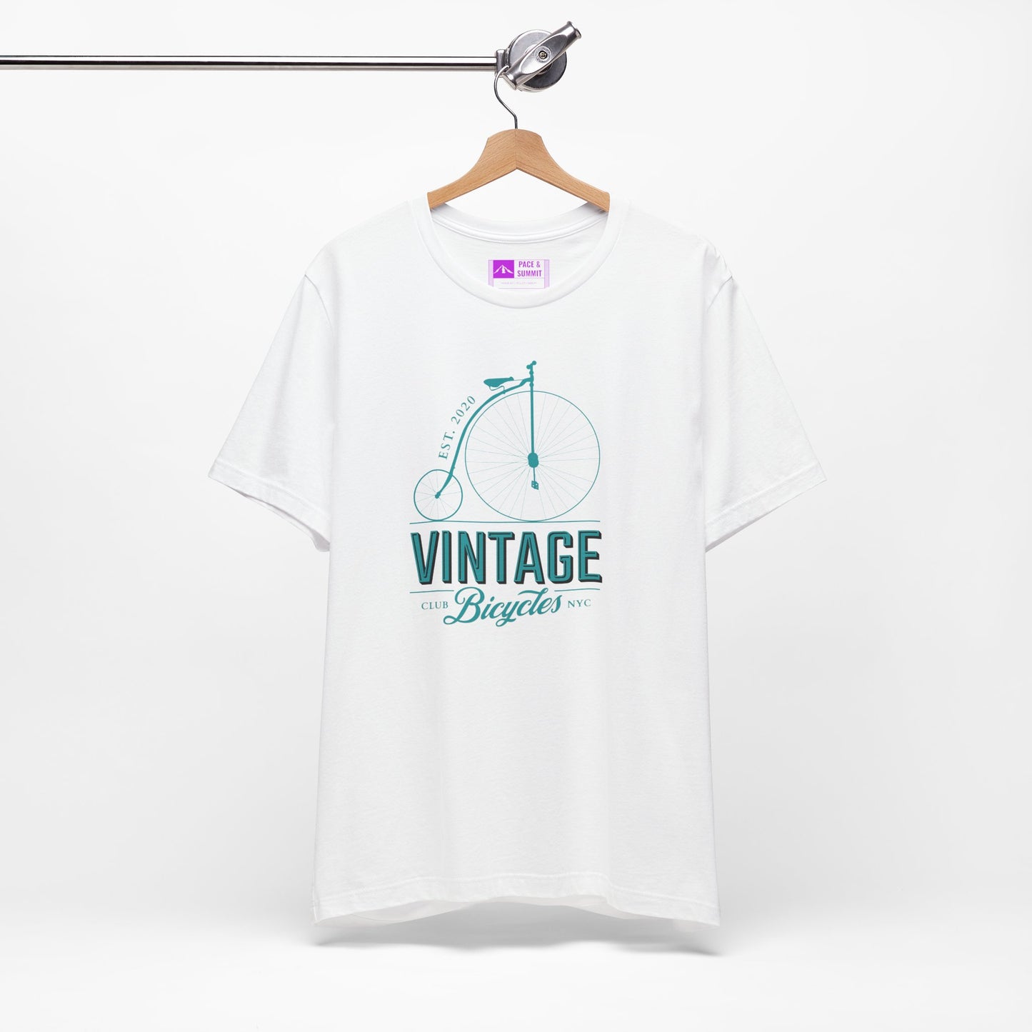 White | 'Vintage Penny Farthing' Retro Bicycle Graphic Tee