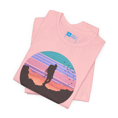 Pink | 'Adventure Is Calling' Retro Hiker Graphic Fashion Tee