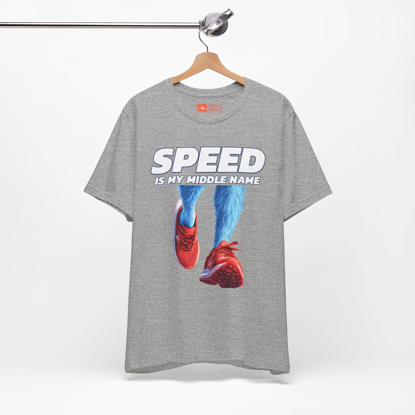 Gray | 'Speed Is My Middle Name' Funny Running Tee