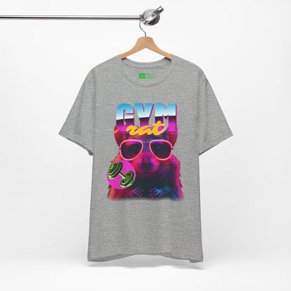 Gray | 'Gym Rat' Retro Neon Fitness Graphic Tee