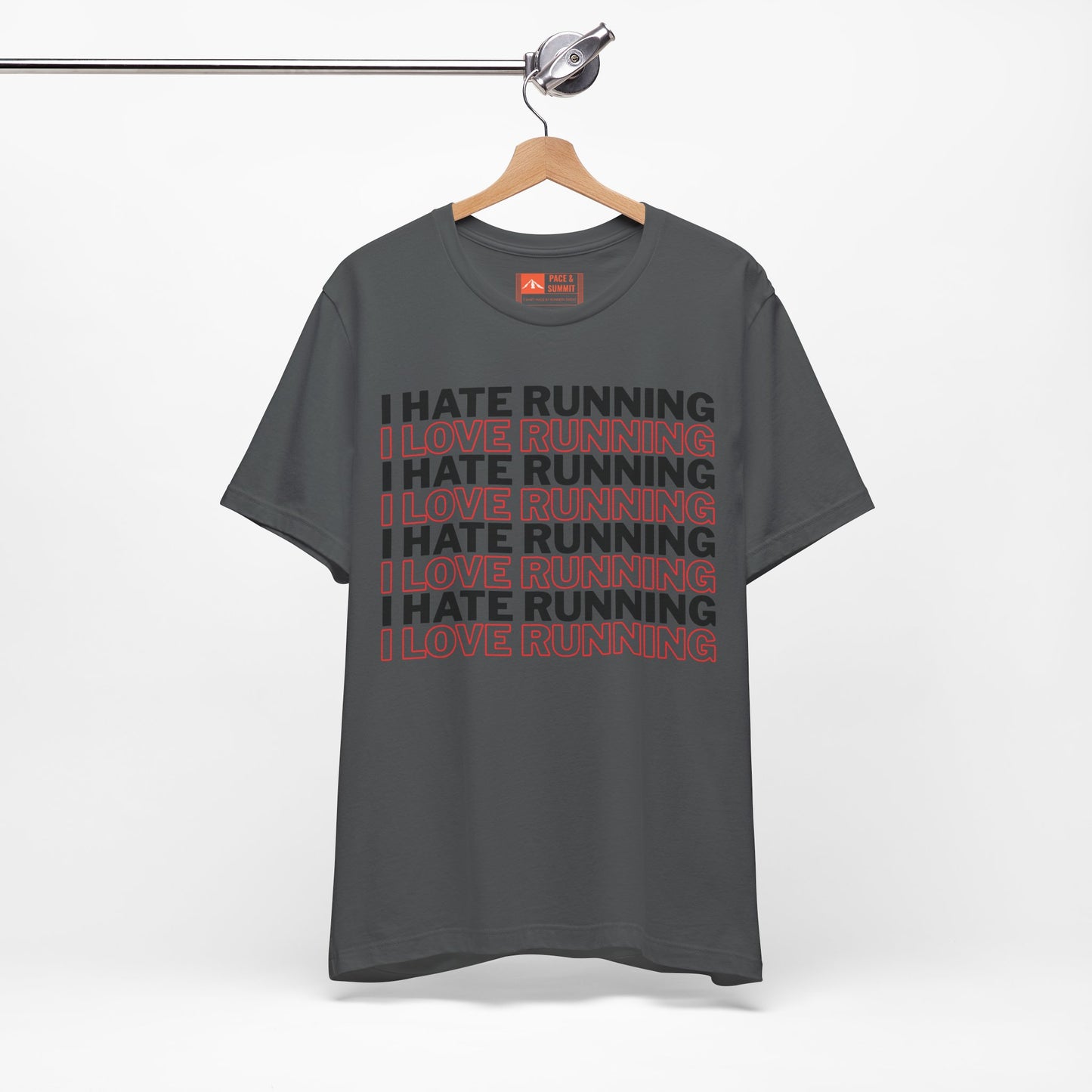 Charcoal | 'I Hate Running / I Love Running' Humor Graphic Tee