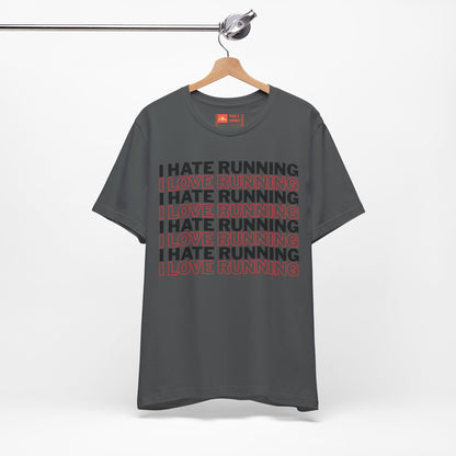 Charcoal | 'I Hate Running / I Love Running' Humor Graphic Tee