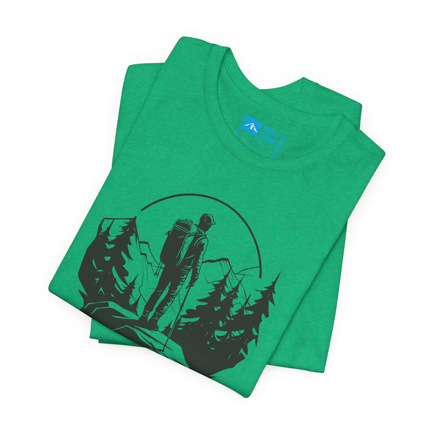 Green | 'Summit Path' Minimalist Mountain Fashion Tee