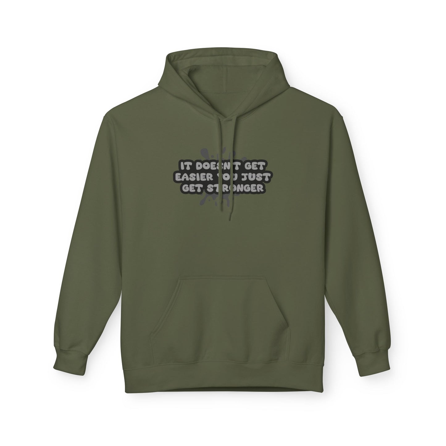 Military Green | 'Get Stronger' Motivational Performance Statement Hoodie