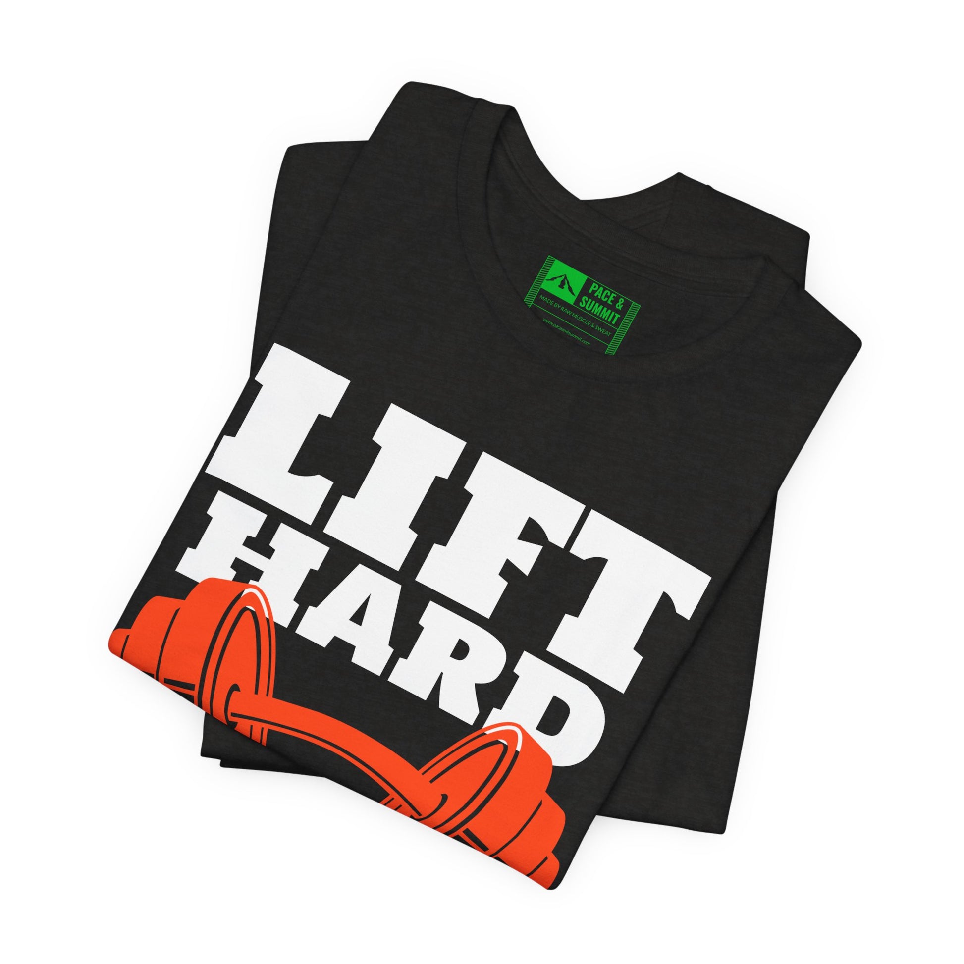 Black | 'Lift Hard Train Hard' Weightlifting Gym T-Shirt