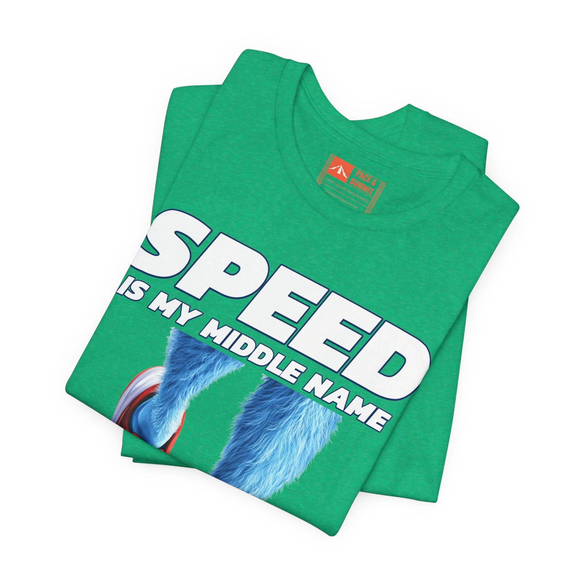 Irish Green | 'Speed Is My Middle Name' Funny Running Tee