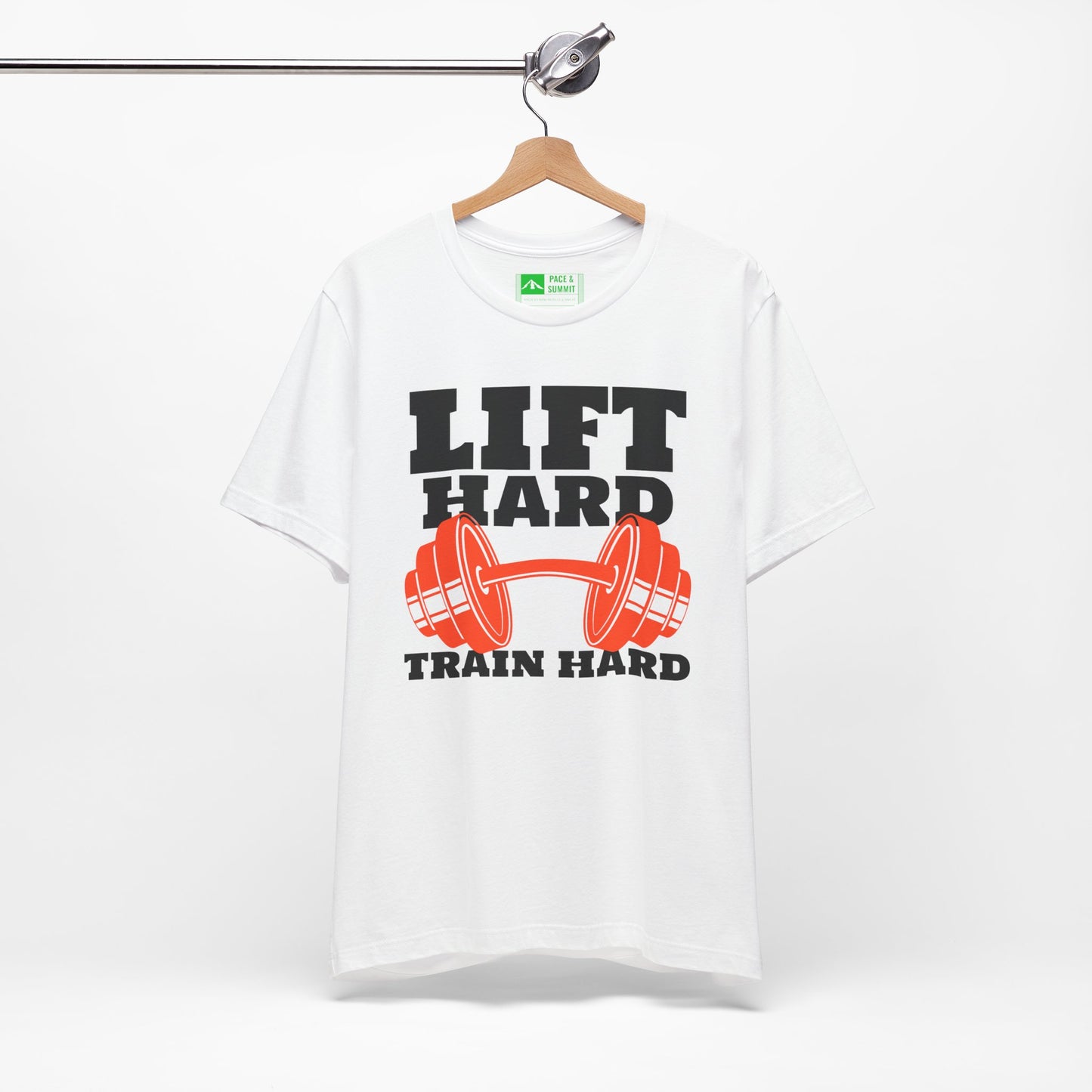 White | 'Lift Hard Train Hard' Weightlifting Gym T-Shirt