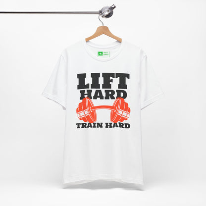 White | 'Lift Hard Train Hard' Weightlifting Gym T-Shirt