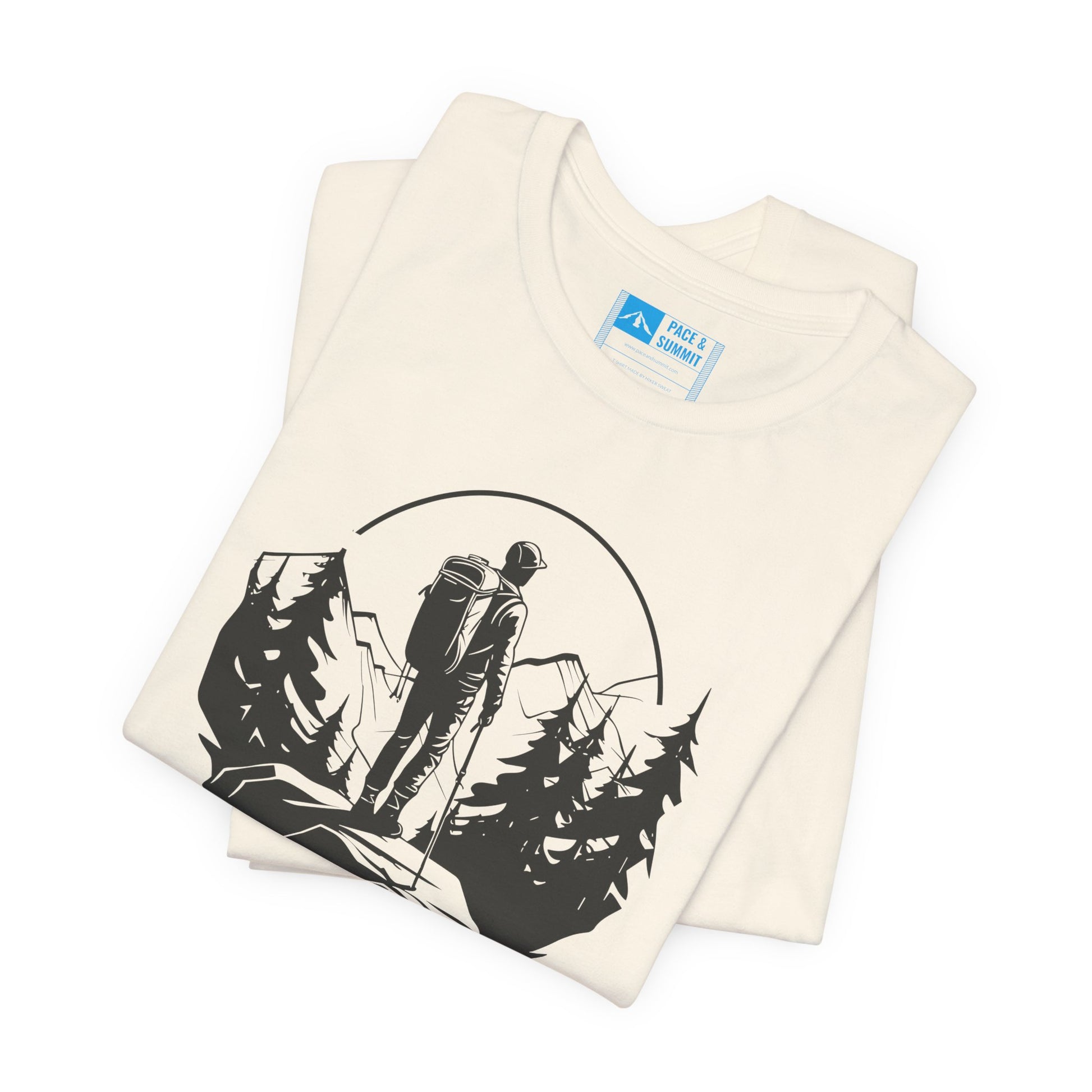Natural | 'Summit Path' Minimalist Mountain Fashion Tee