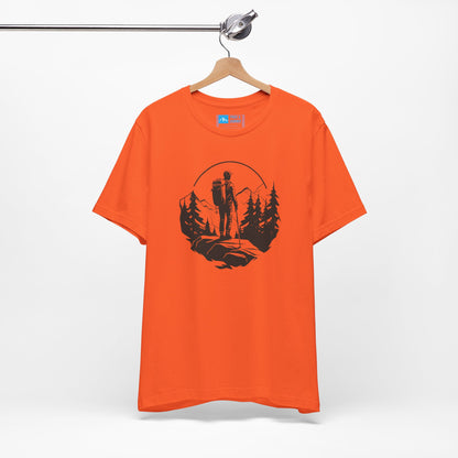 Orange | 'Summit Path' Minimalist Mountain Fashion Tee