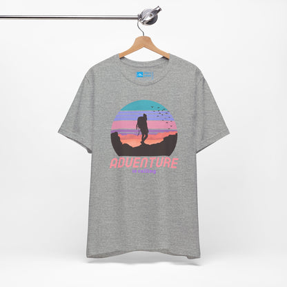 Gray | 'Adventure Is Calling' Retro Hiker Graphic Fashion Tee