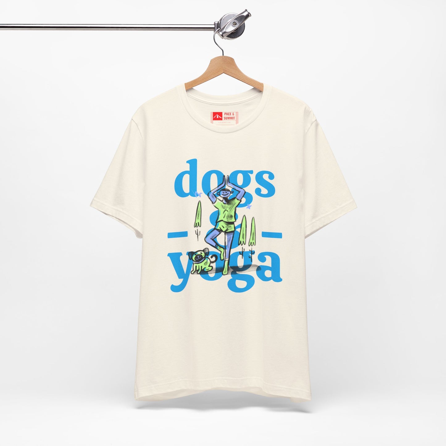Natural | 'Yoga Dogs' Ironic Fitness Lifestyle Fashion Tee