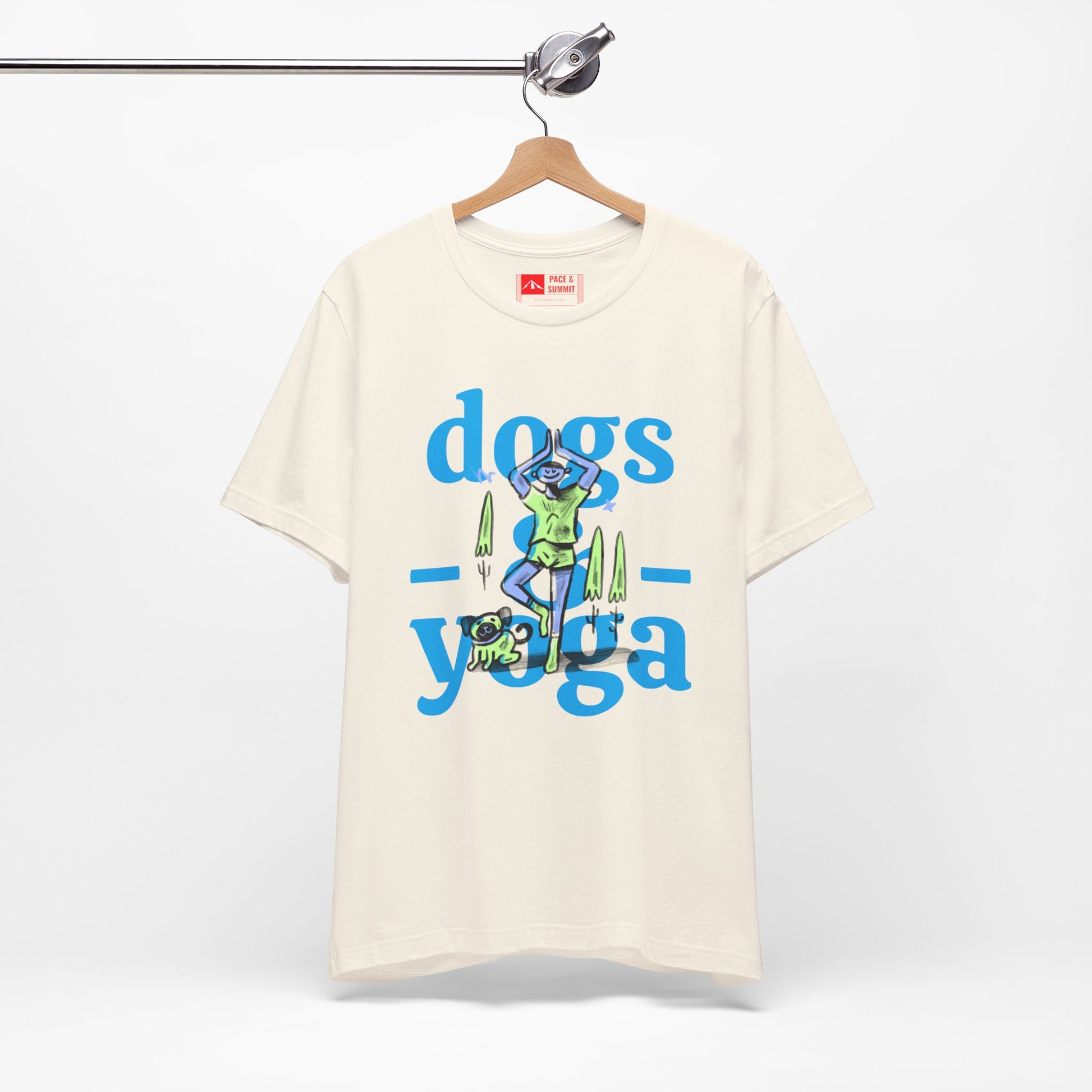 Natural | 'Yoga Dogs' Ironic Fitness Lifestyle Fashion Tee