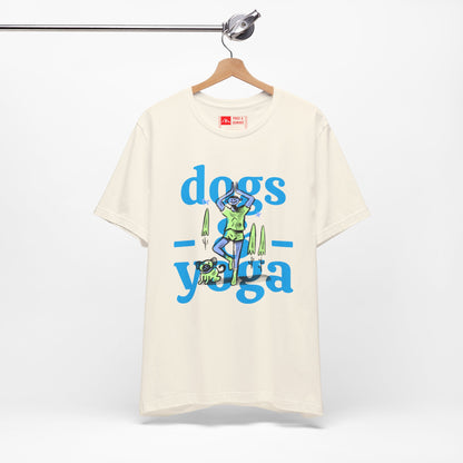 Natural | 'Yoga Dogs' Ironic Fitness Lifestyle Fashion Tee