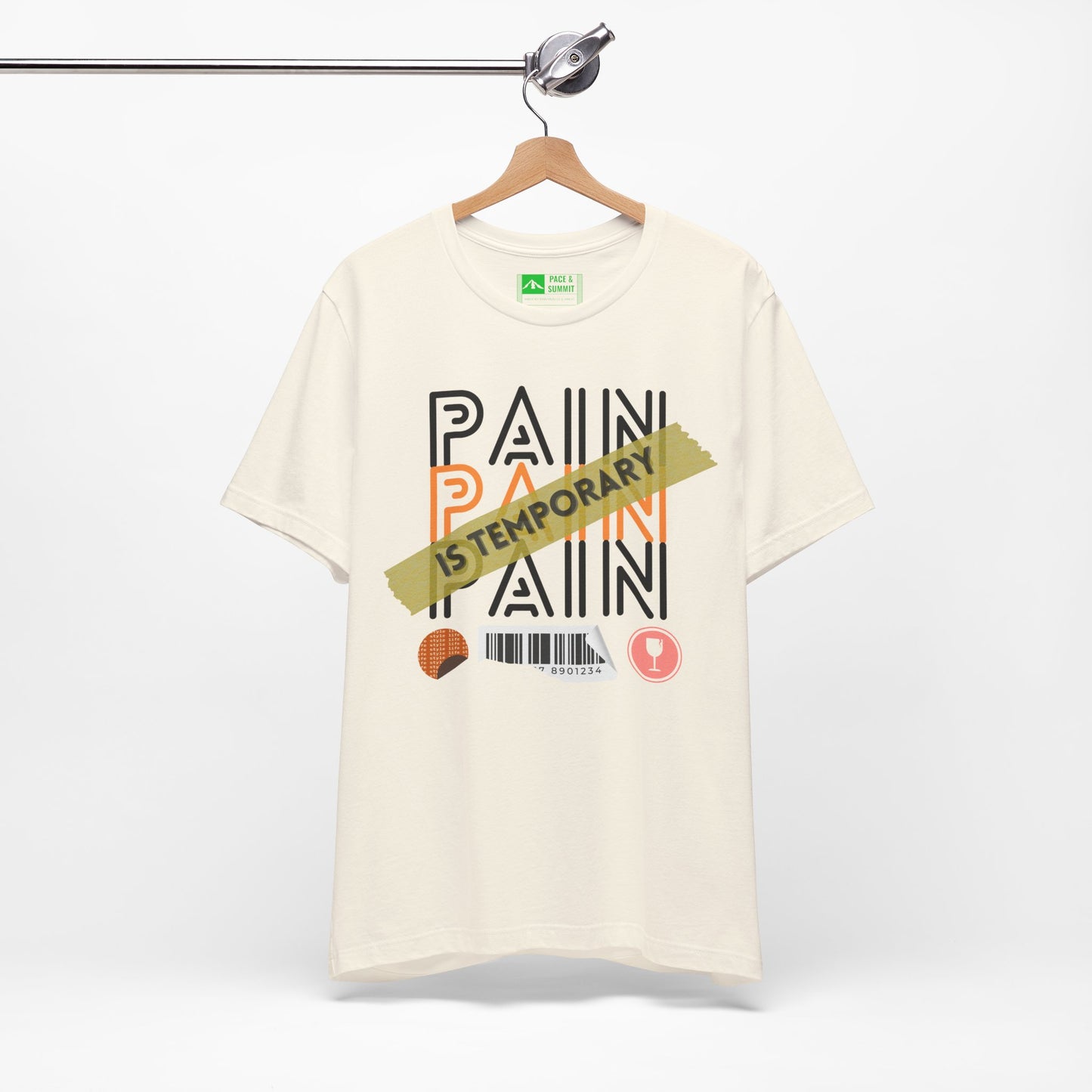 Natural | 'Pain Is Temporary' Motivational Graphic Tee