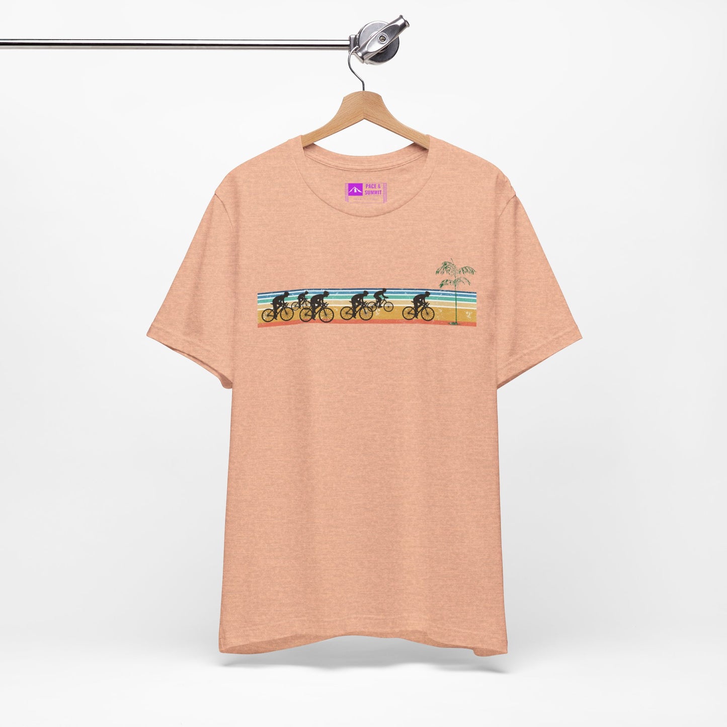 Heather Peach | 'Beach Ride' Retro Geometric Cycling Fashion Tee