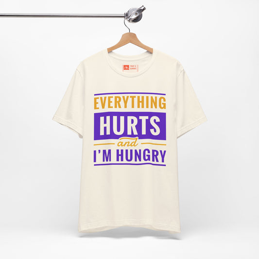 Natural | 'Everything Hurts' Ironic Statement Fashion Tee