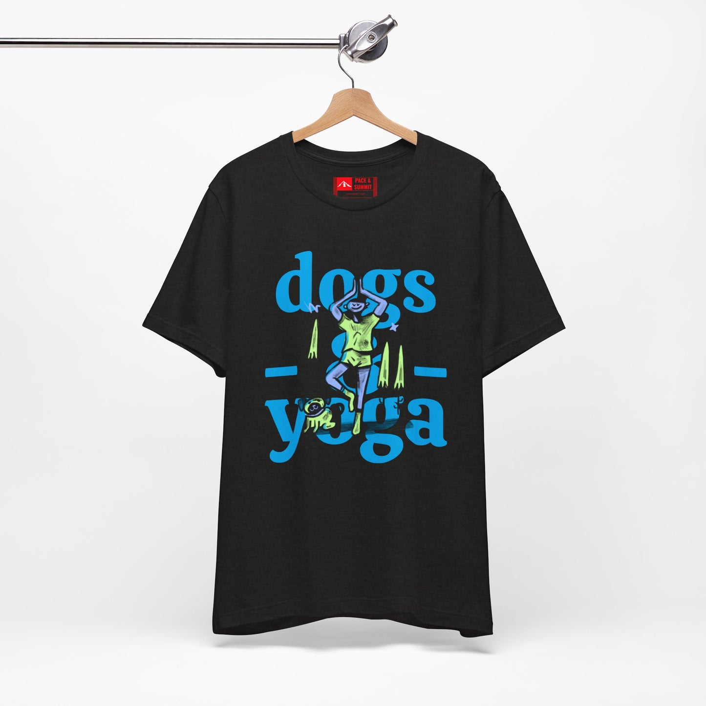 Black | 'Yoga Dogs' Ironic Fitness Lifestyle Fashion Tee