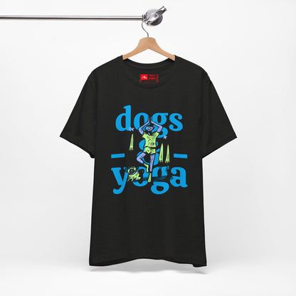 Black | 'Yoga Dogs' Ironic Fitness Lifestyle Fashion Tee