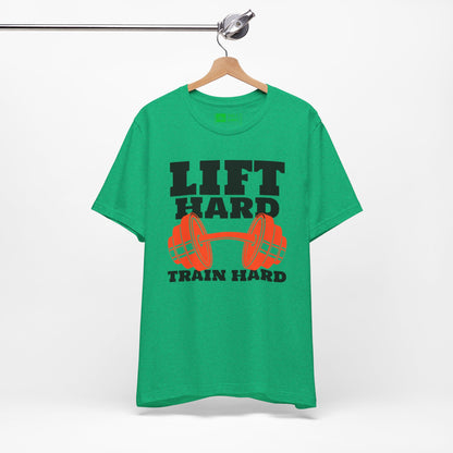 Green | 'Lift Hard Train Hard' Weightlifting Gym T-Shirt