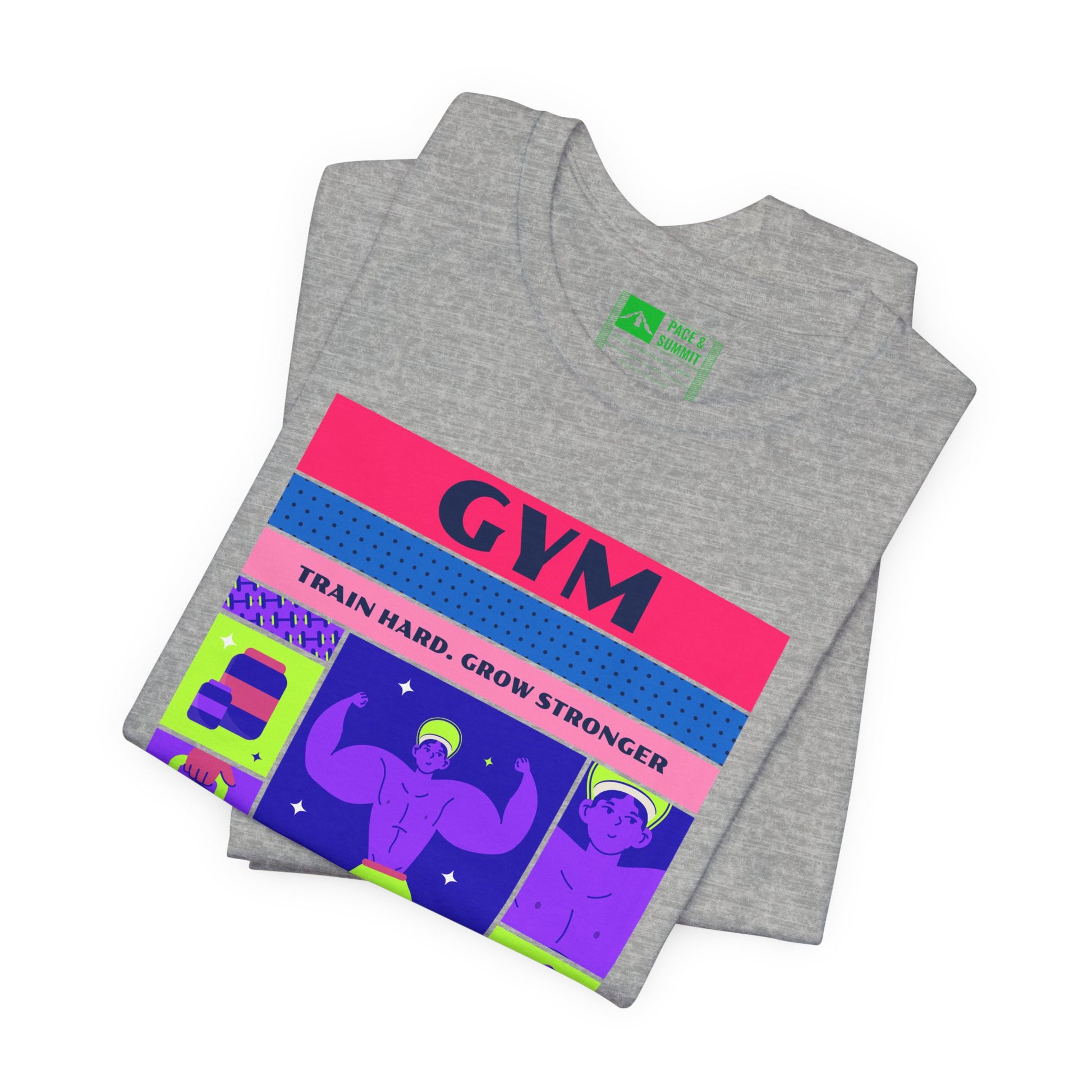 Gray | 'Train Hard' Poster-Art Gym Culture Tee 