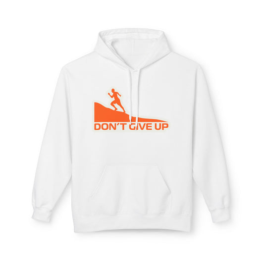 White | 'Don't Give Up' Retro Performance Statement Hoodie