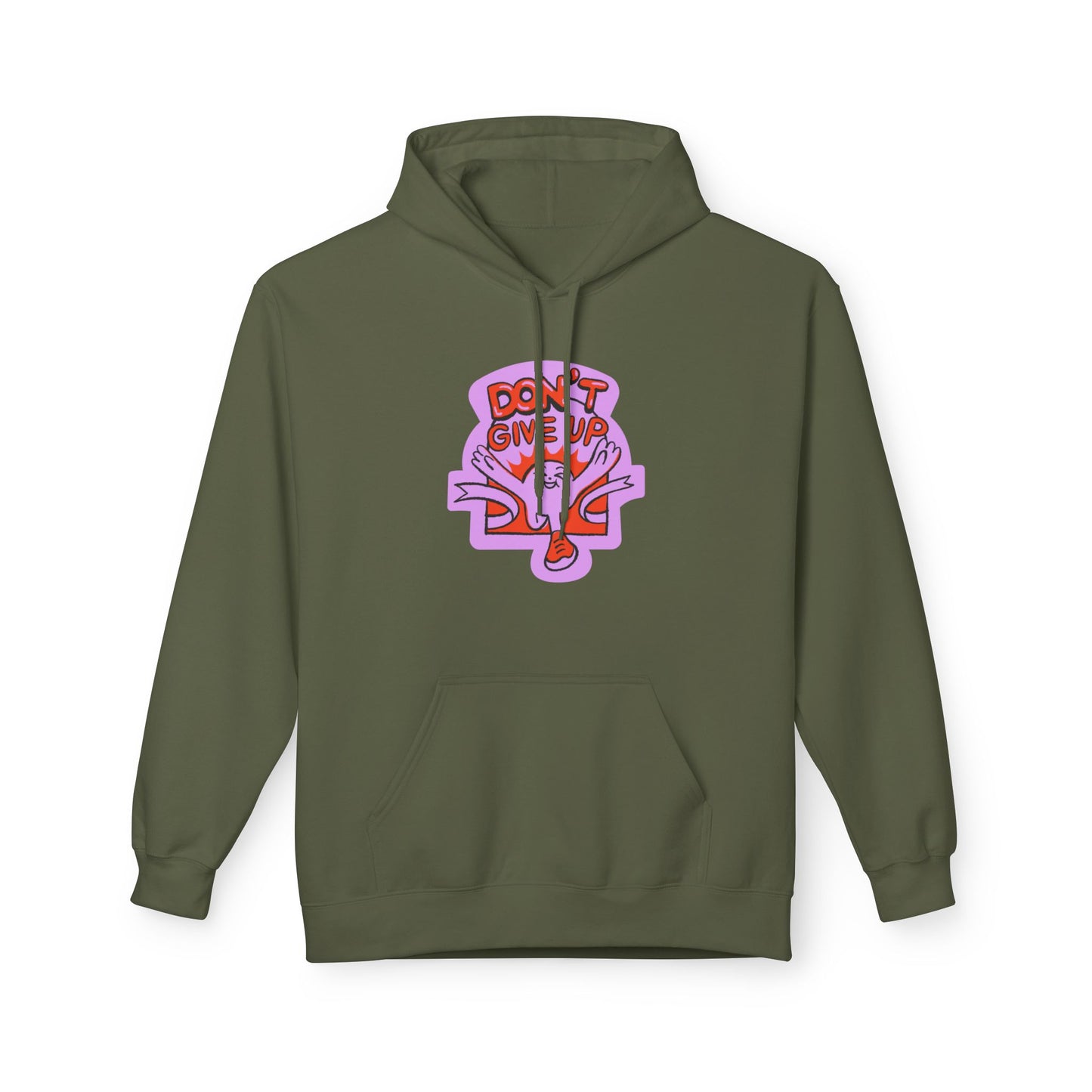 Military Green | 'Don't Be Shy' Pink Retro Graphic Hoodie