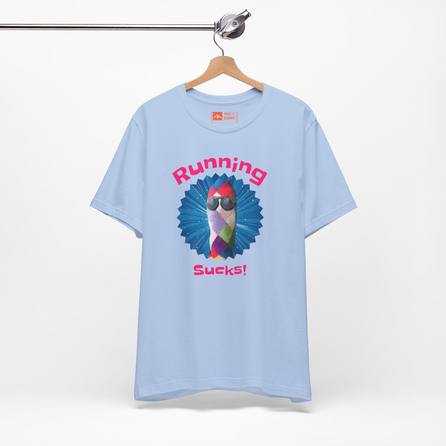 Tropical Blue | 'Running Sucks' Funny Anti-Running Graphic Tee