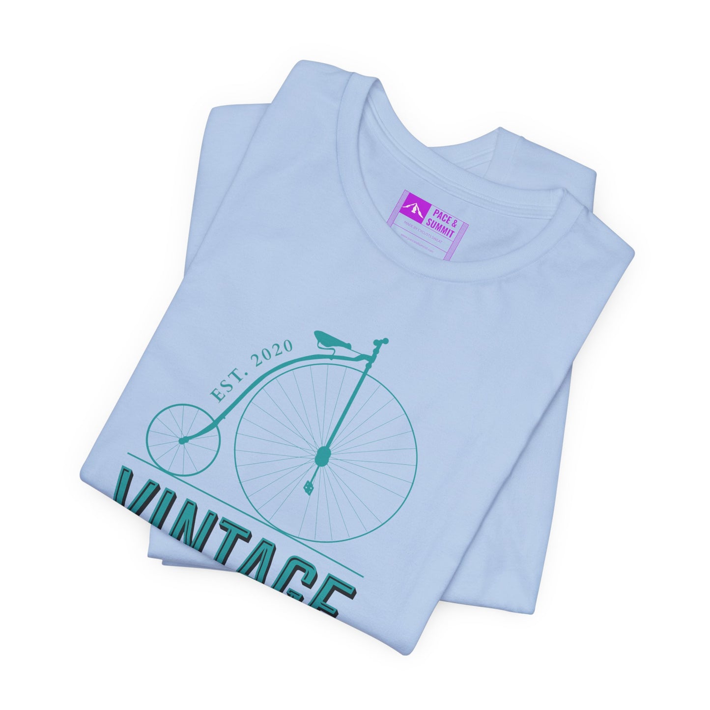 Tropical Blue | 'Vintage Penny Farthing' Retro Bicycle Graphic Tee