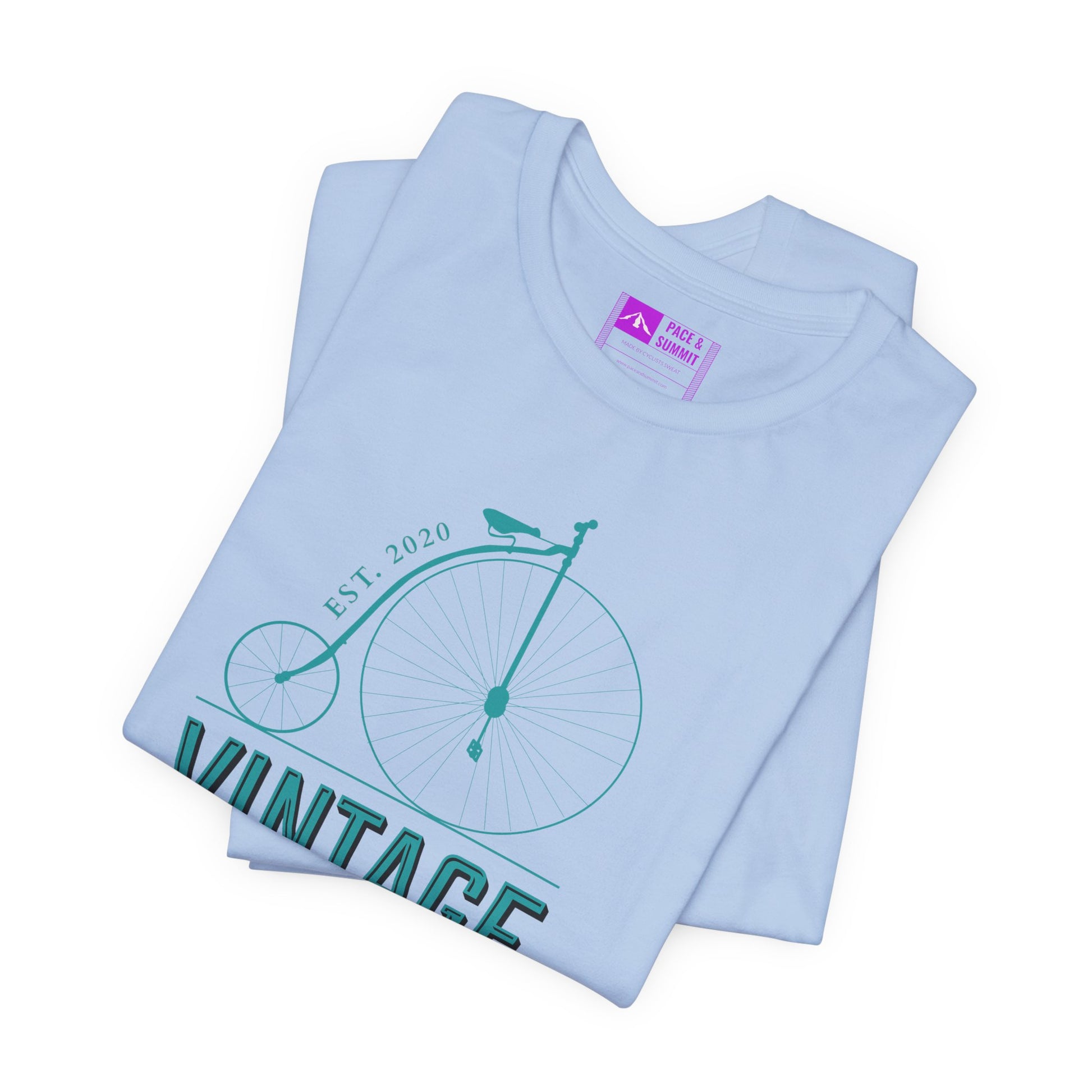 Tropical Blue | 'Vintage Penny Farthing' Retro Bicycle Graphic Tee