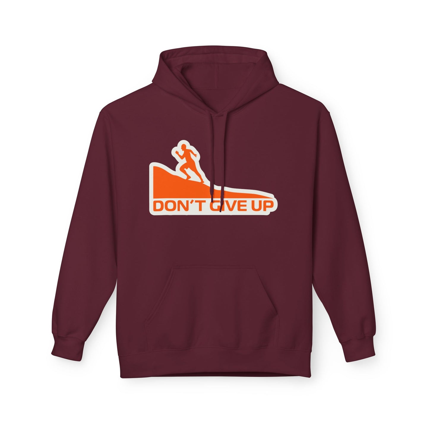 Maroon | 'Don't Give Up' Retro Performance Statement Hoodie
