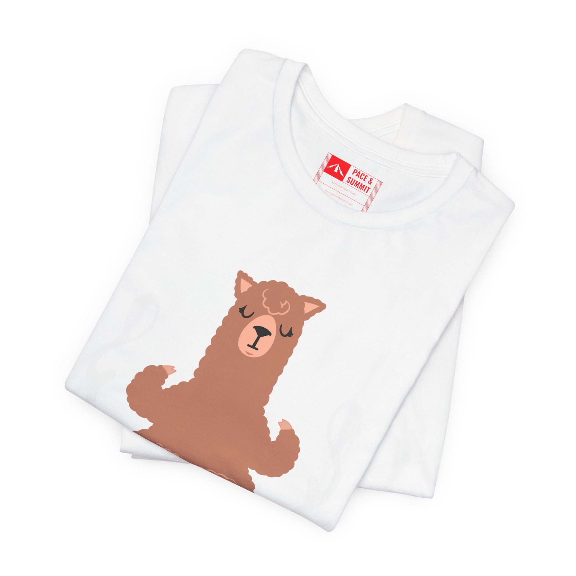 White | 'Llamaste' Yoga T-Shirt  Cute Meditating Llama Graphic Tee & Zen Meditation Gift