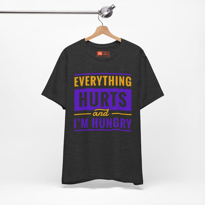 Dark Heather Gray | 'Everything Hurts' Ironic Statement Fashion Tee