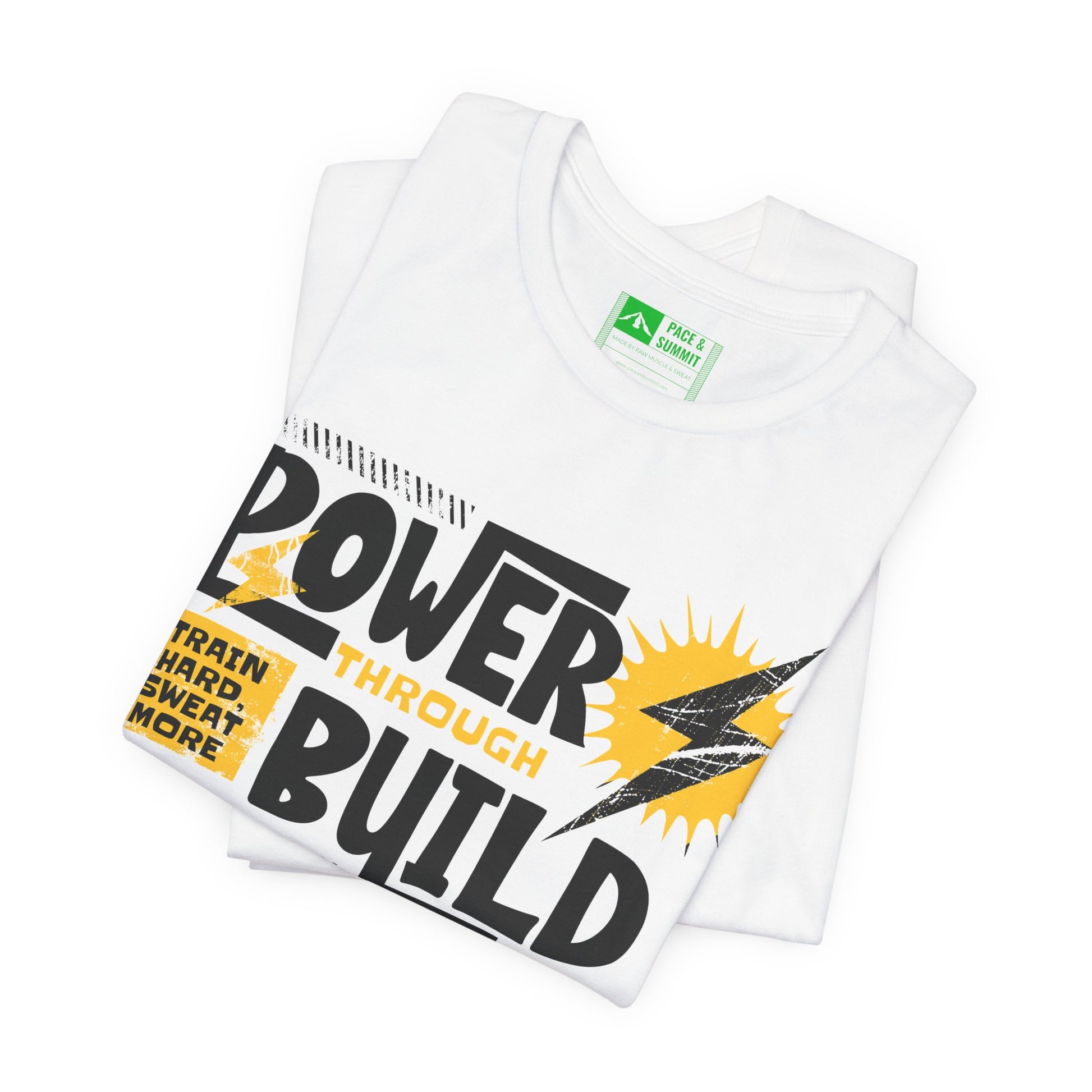 White | 'Power Through' Motivational Gym Workout Tee