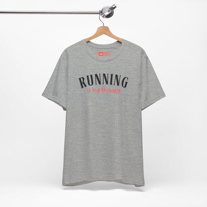 'Running Is My Therapy' Tee - Funny Runner Graphic Shirt & Jogging Gift