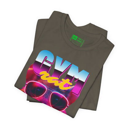 Military Green | 'Gym Rat' Retro Neon Fitness Graphic Tee