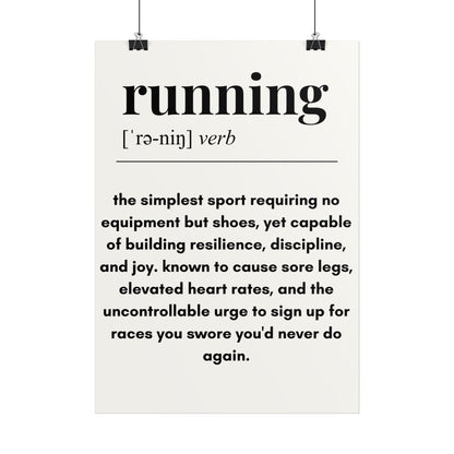11.7" x 16".5 (A3) | 'Running Definition' Minimalist Motivational Wall Art Poster