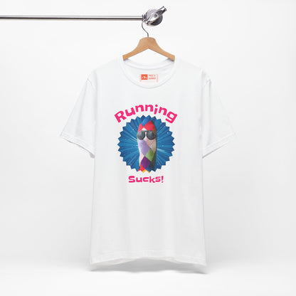 White | 'Running Sucks' Funny Anti-Running Graphic Tee