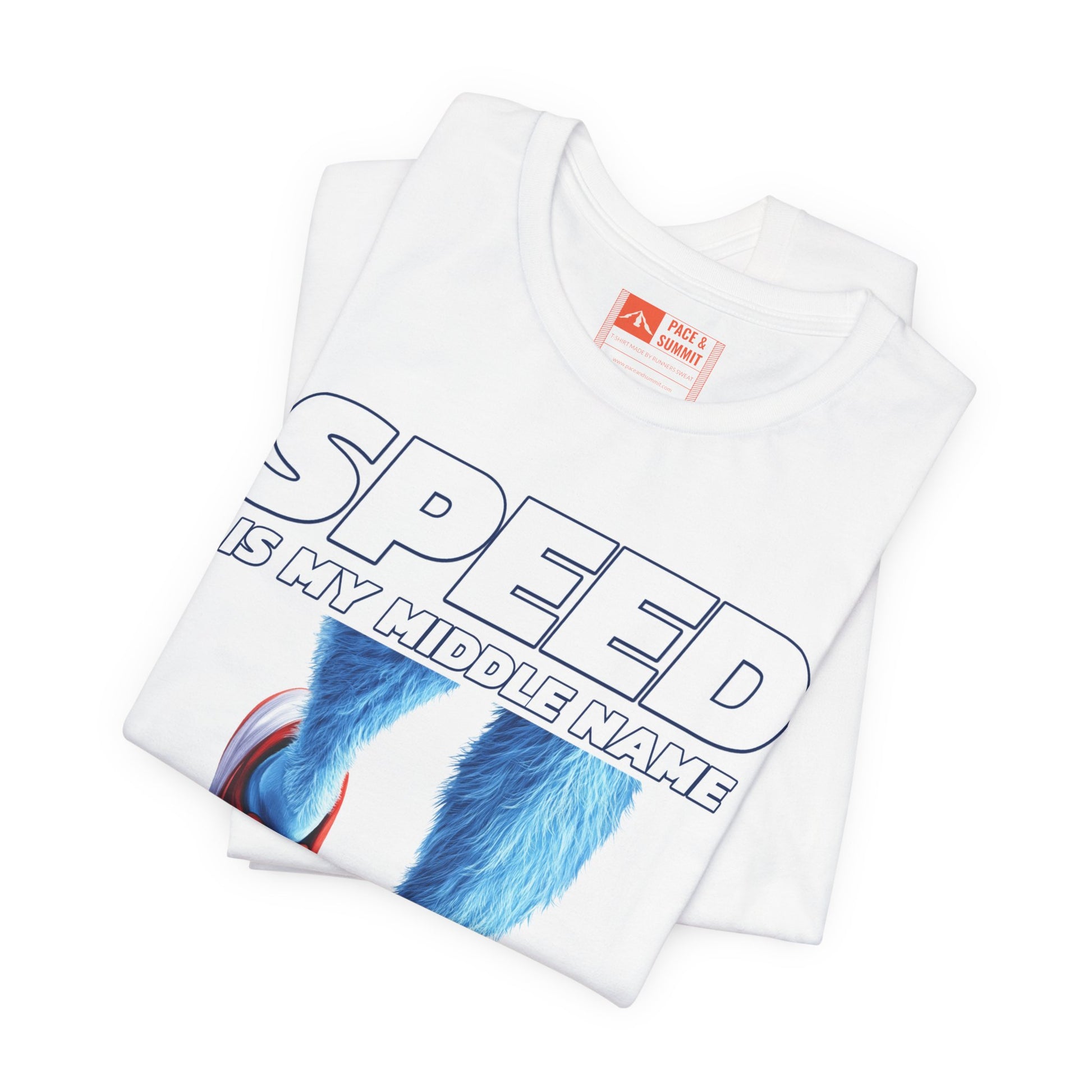 White | 'Speed Is My Middle Name' Funny Running Tee