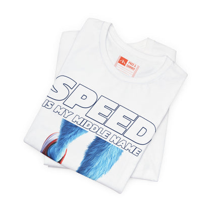 White | 'Speed Is My Middle Name' Funny Running Tee
