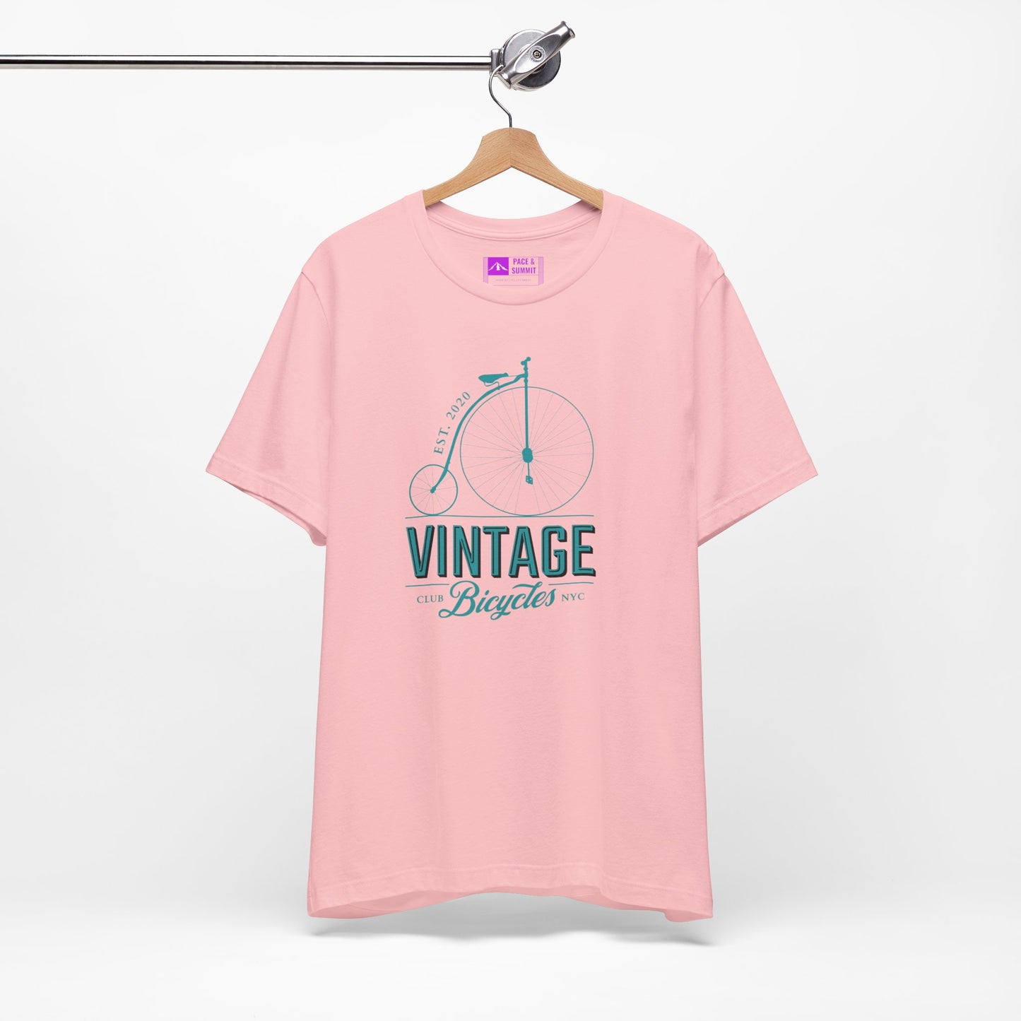 Pink | 'Vintage Penny Farthing' Retro Bicycle Graphic Tee