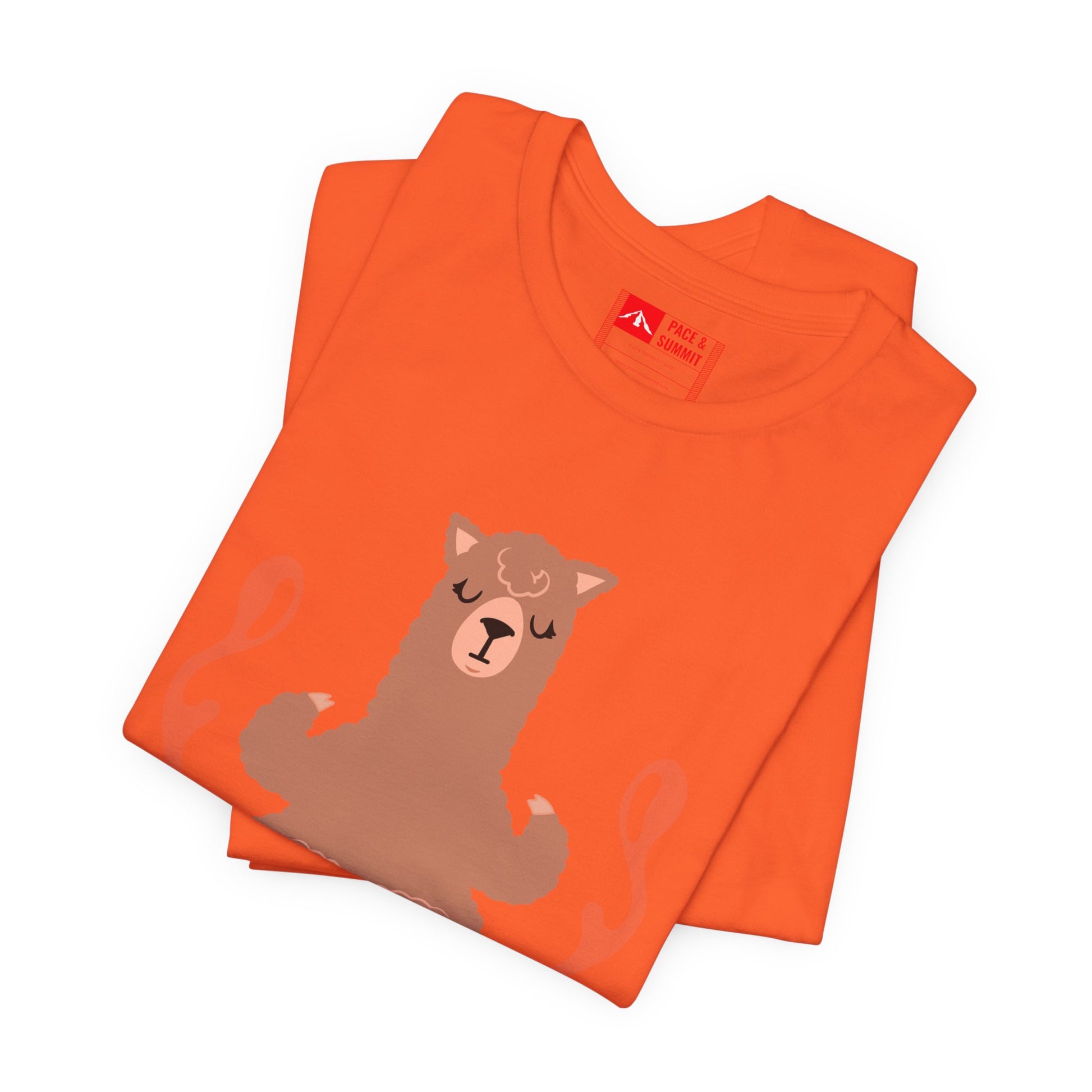 Orange | 'Llamaste' Yoga T-Shirt  Cute Meditating Llama Graphic Tee & Zen Meditation Gift