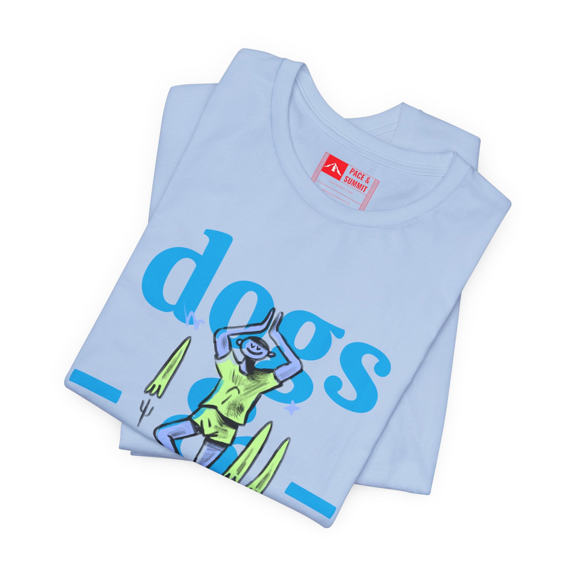 Tropical Blue | 'Yoga Dogs' Ironic Fitness Lifestyle Fashion Tee