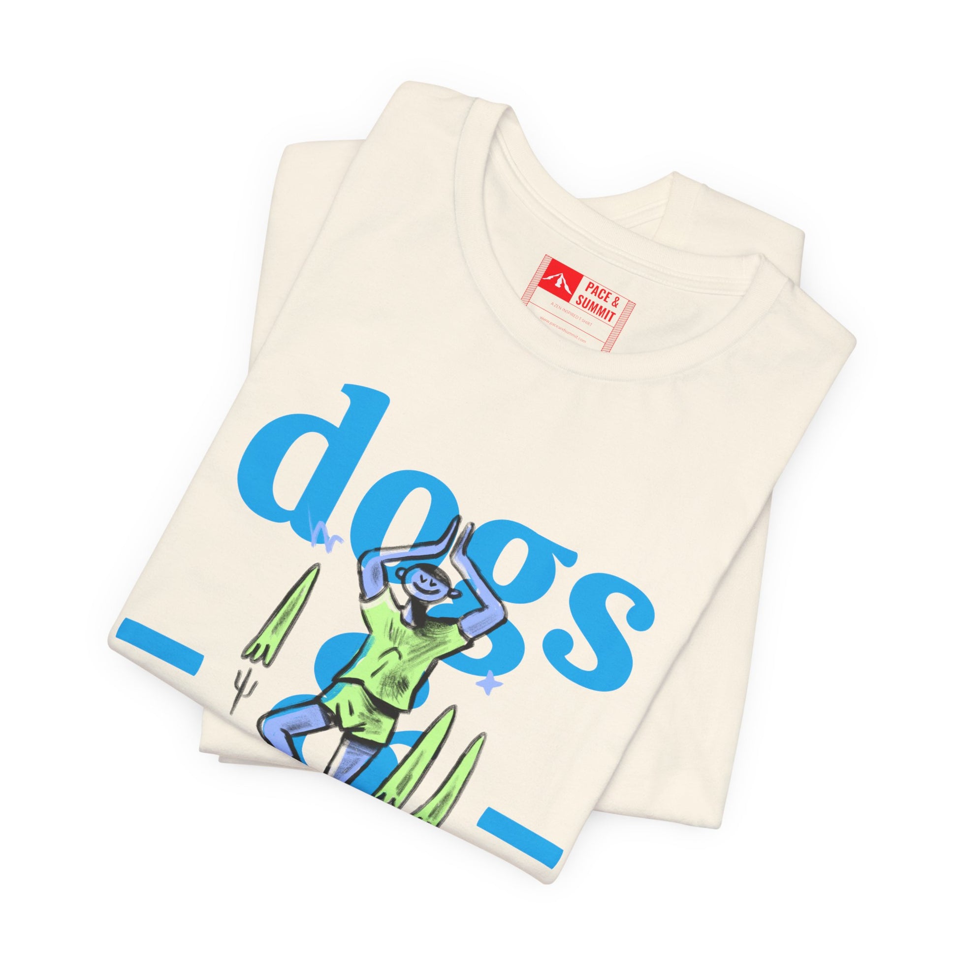 Natural | 'Yoga Dogs' Ironic Fitness Lifestyle Fashion Tee 