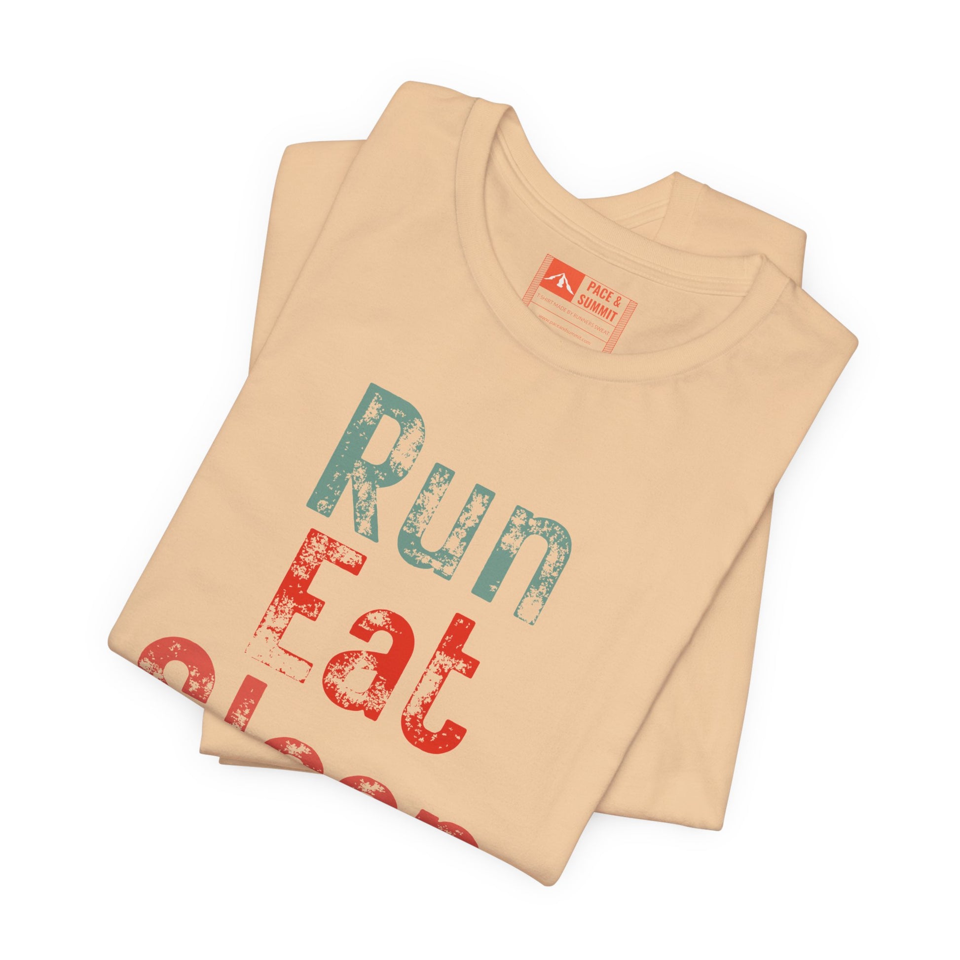Sand | 'Run Eat Sleep Repeat' Motivational Running Tee - Performance Athletic Shirt & Workout Gift
