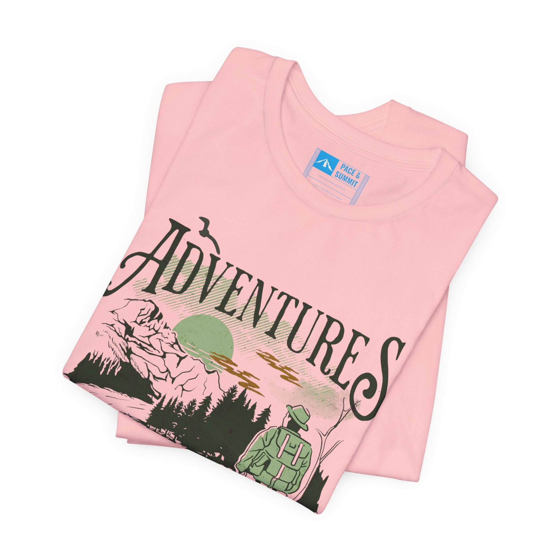 Pink | Born to Hike' Minimalist Outdoor Fashion Tee
